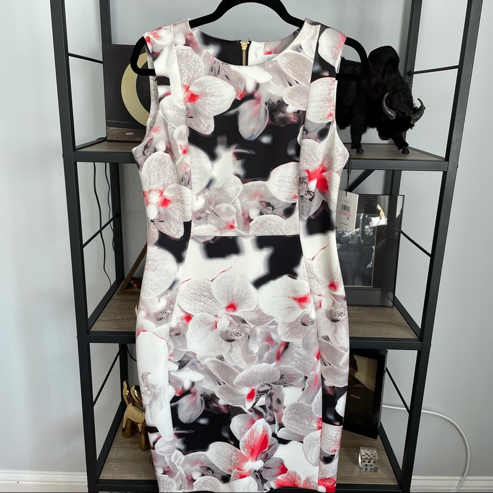 Calvin Klein Floral Print Sheath Dress Sz. 10